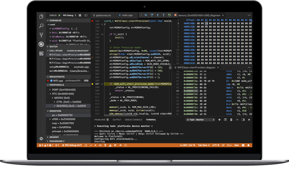 PlatformIO IDE for IoT development